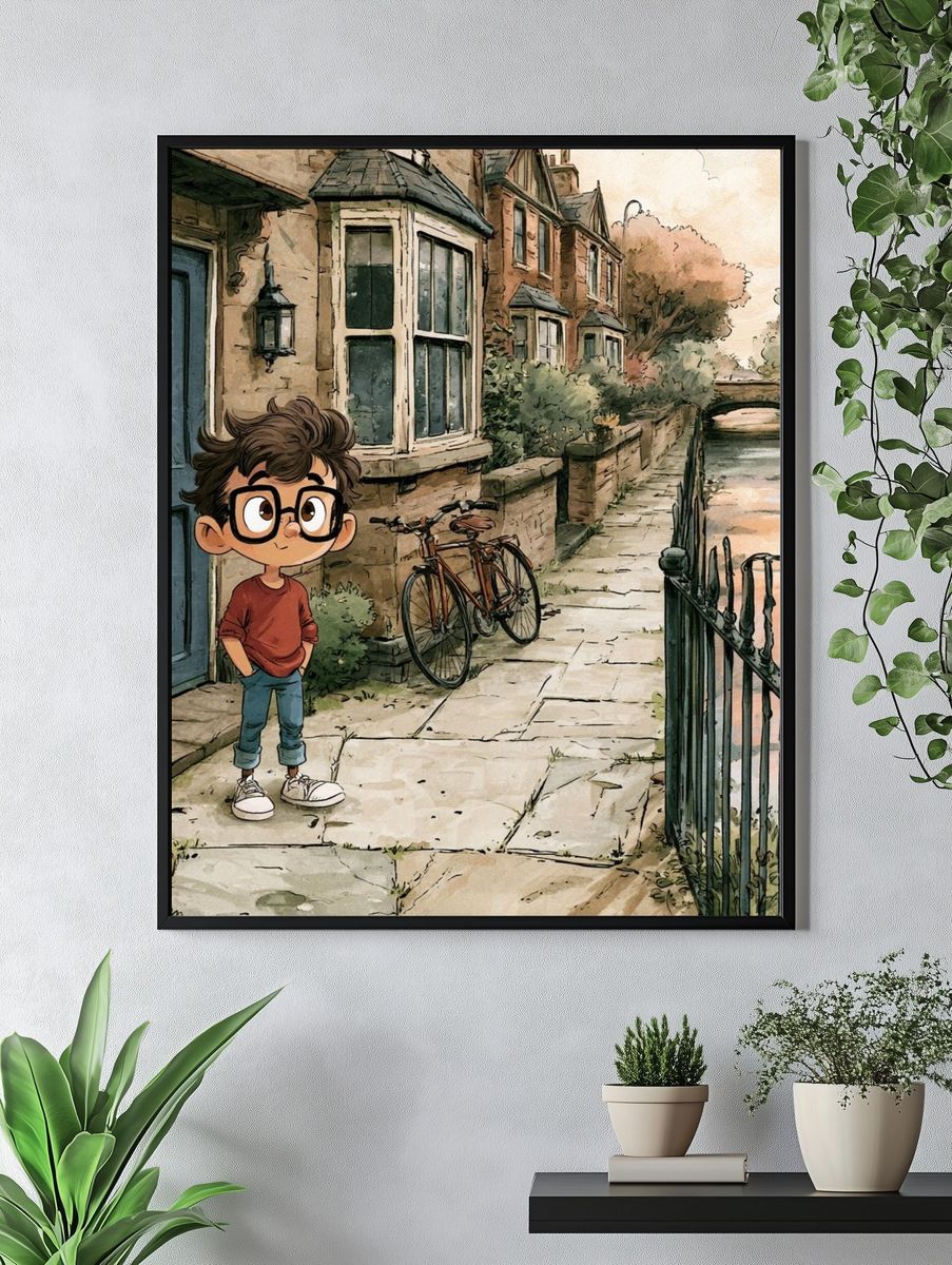 Canal Street Boy Illustration Poster. — room view 4