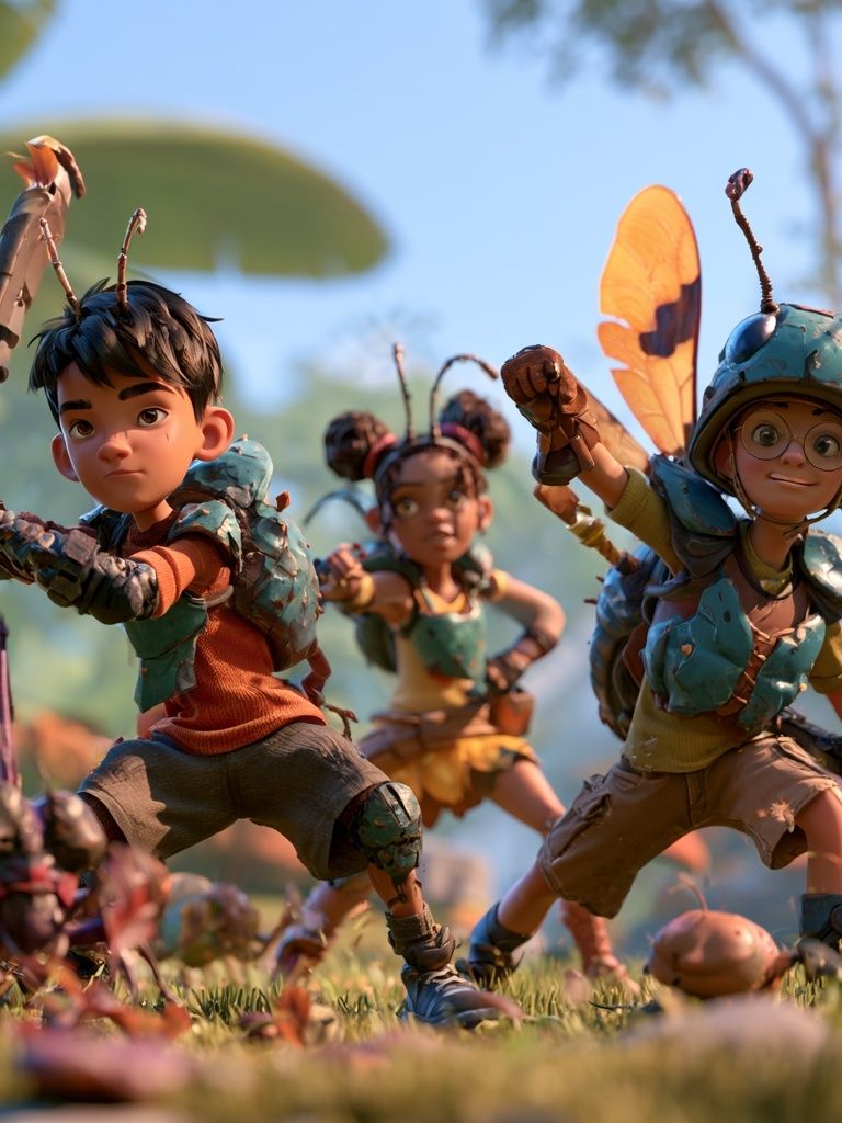 Bug Battle Adventure Illustration Poster. poster detail