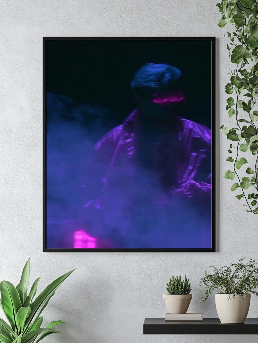 Neon Vapor Portrait Print. — room view 4