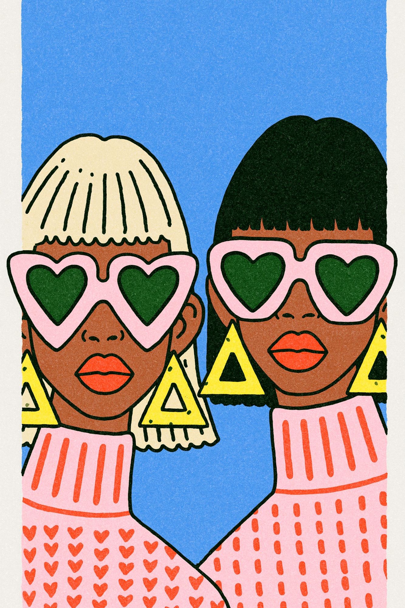 Heart Sunglasses Duo Illustration Poster. poster detail
