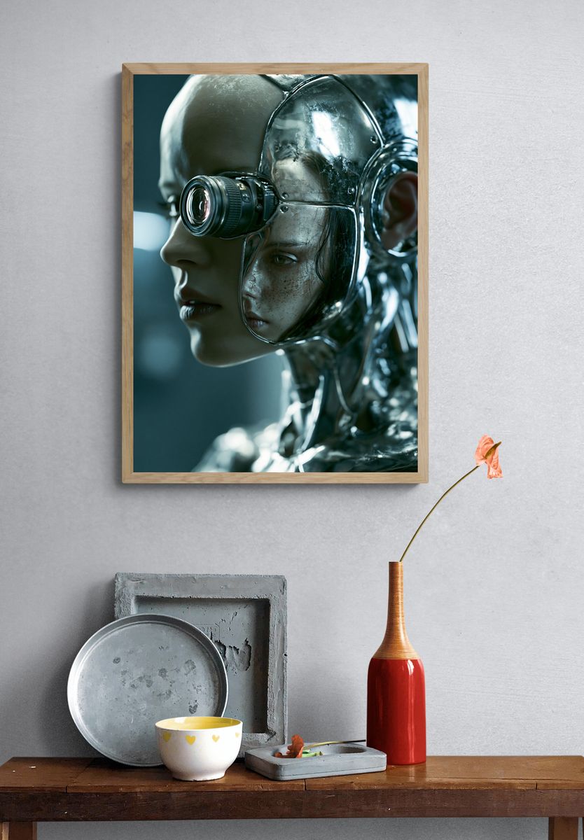 Cybernetic Portrait — Sci-Fi Print. — room view 3