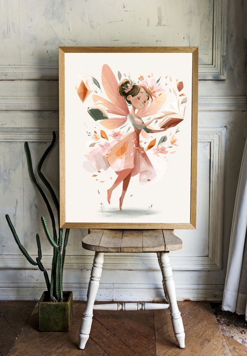 Fairy Reader Illustration Poster. room preview
