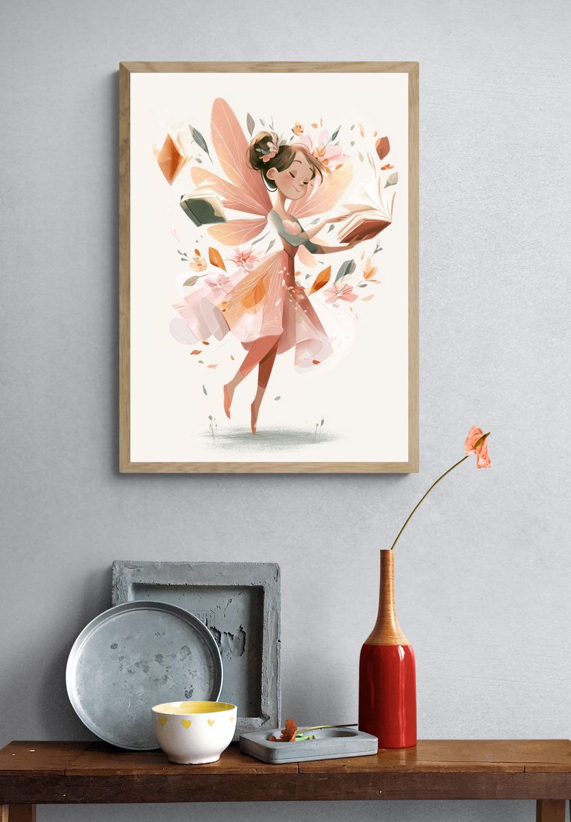 Fairy Reader Illustration Poster. — room view 3