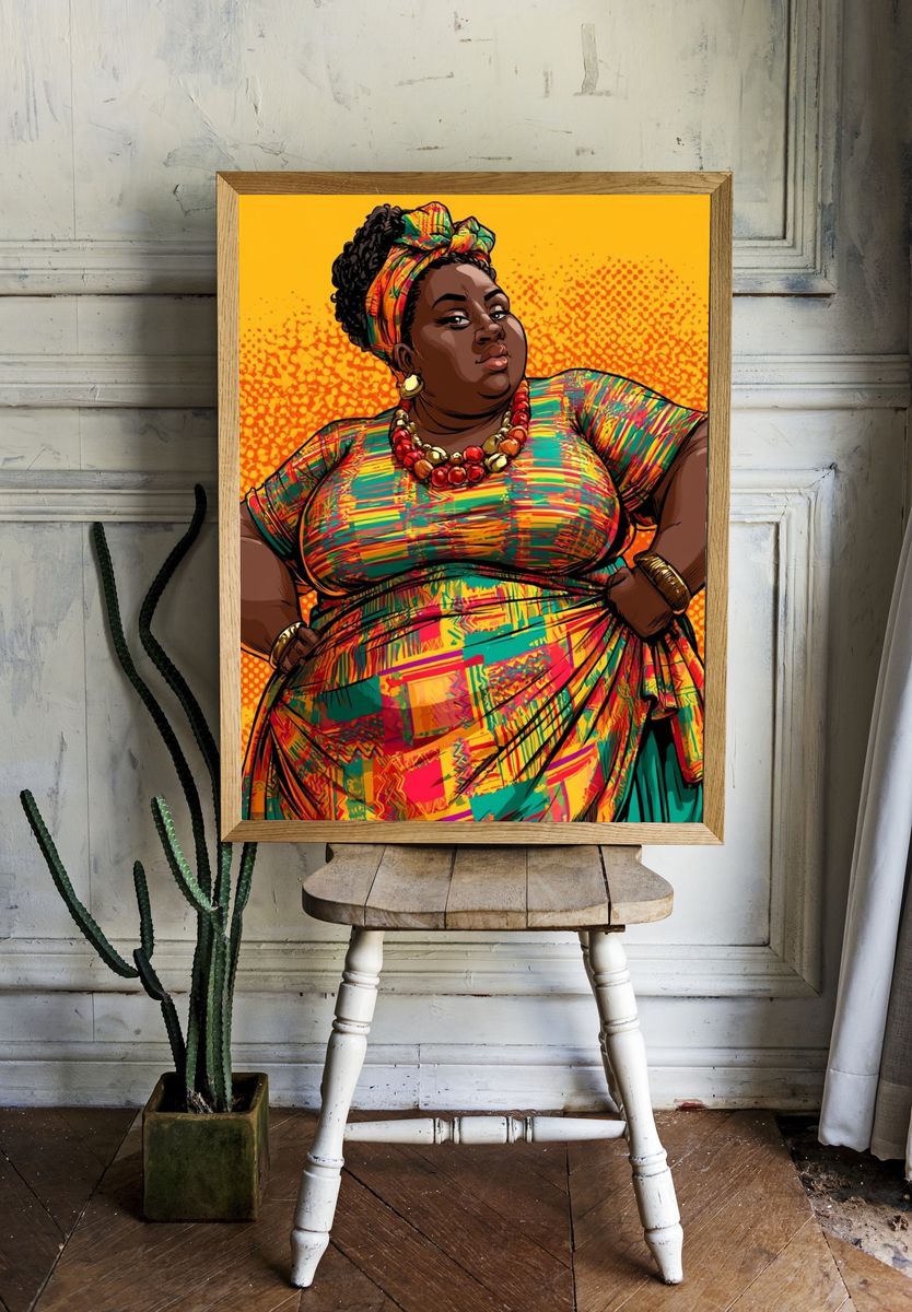Bold African Portrait Illustration Poster. room preview