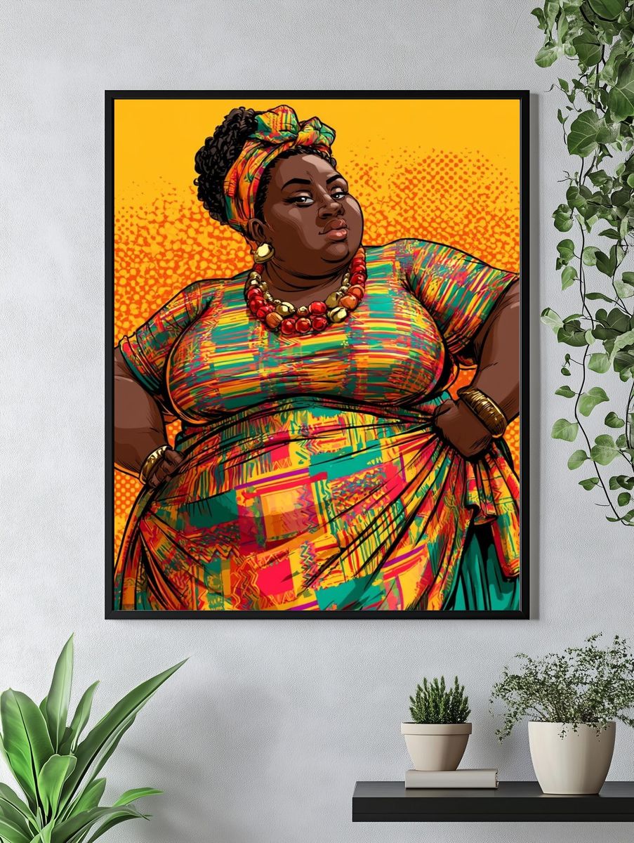 Bold African Portrait Illustration Poster. — room view 4