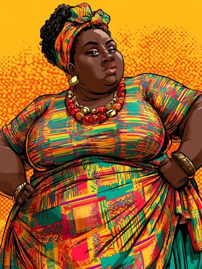 Bold African Portrait Illustration Poster.