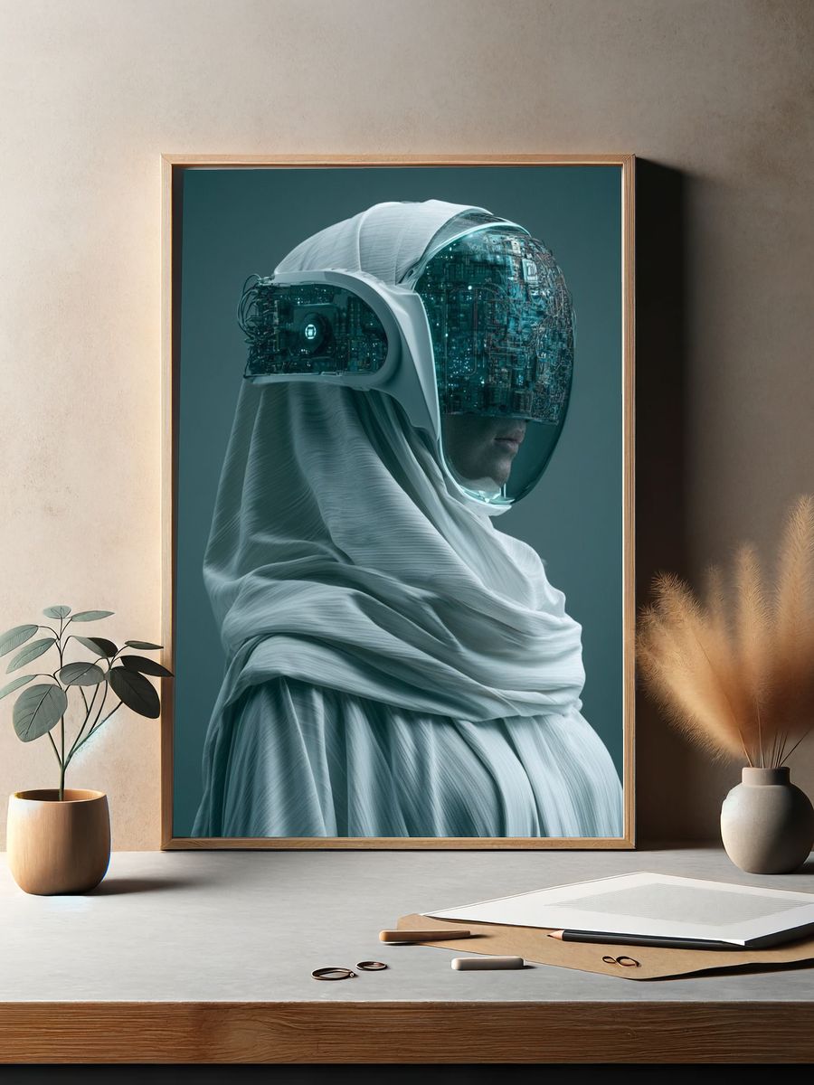Cyber Oracle Portrait Print. — room view 2