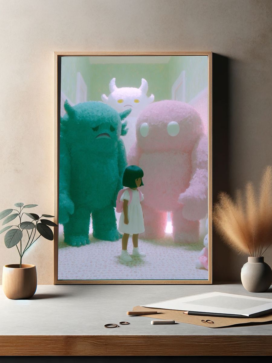 Dreamy Monster Hallway Illustration Poster. — room view 2