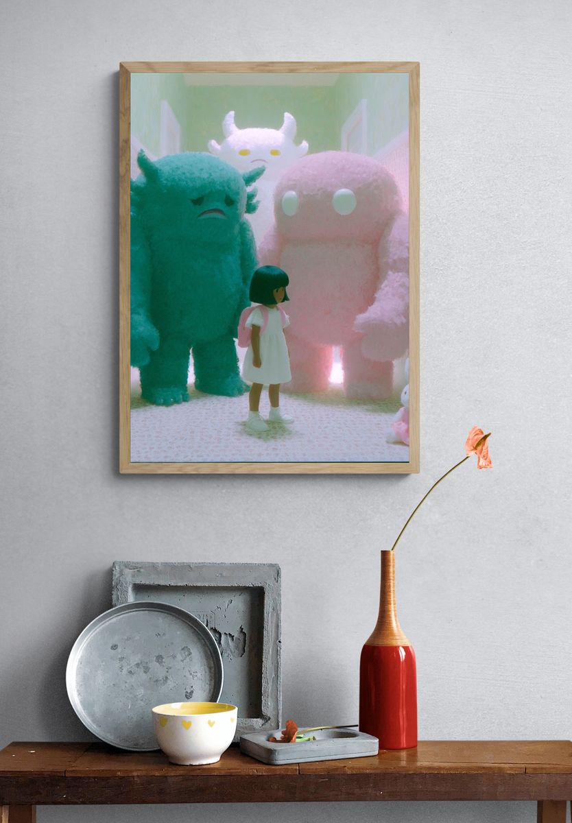 Dreamy Monster Hallway Illustration Poster. — room view 3