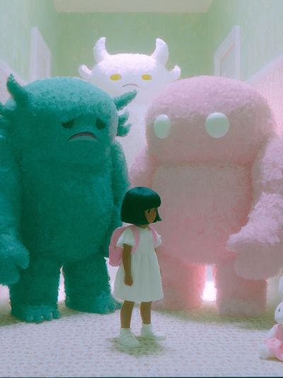 Dreamy Monster Hallway Illustration Poster.