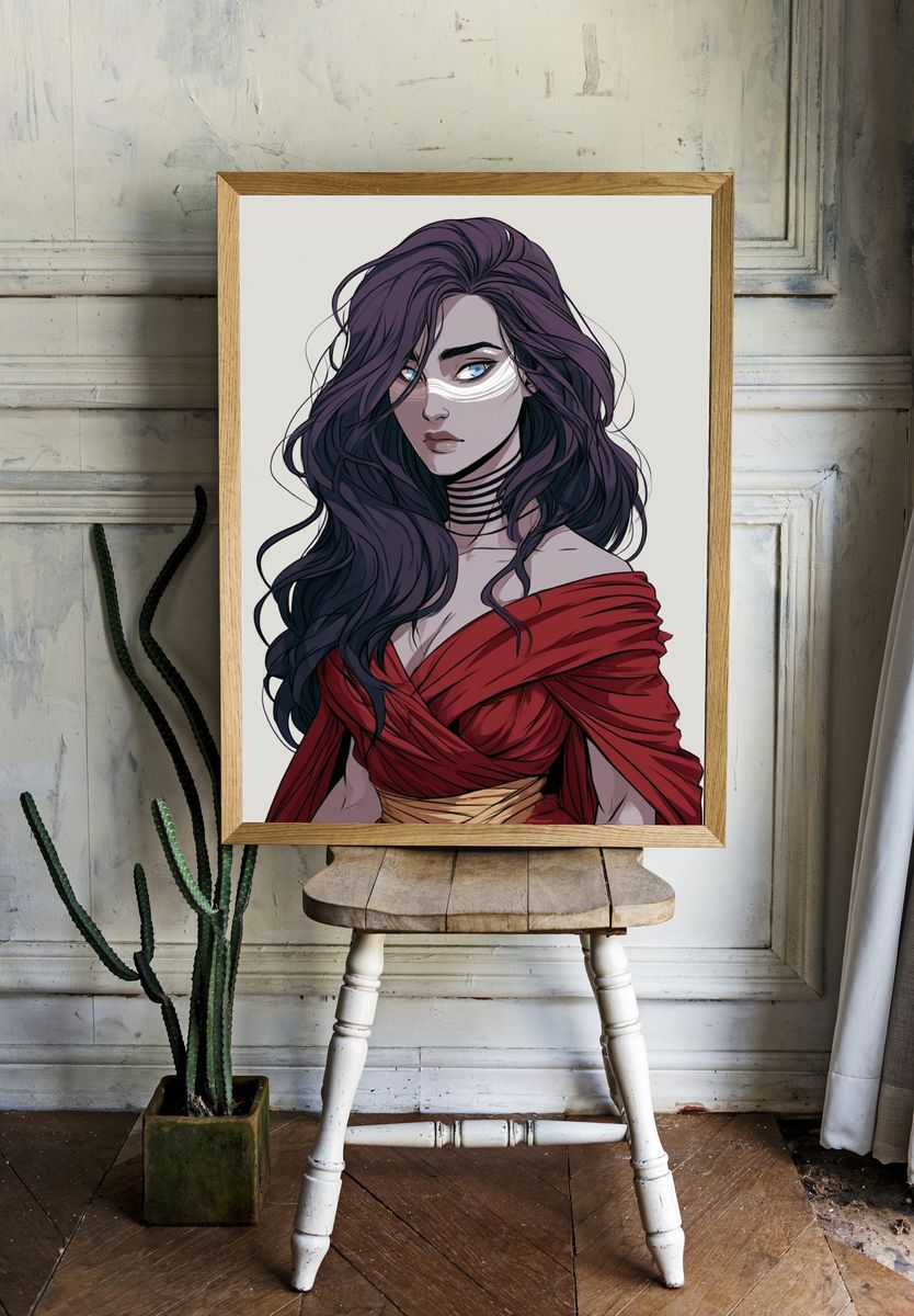 Mystic Woman Portrait Illustration Poster. room preview