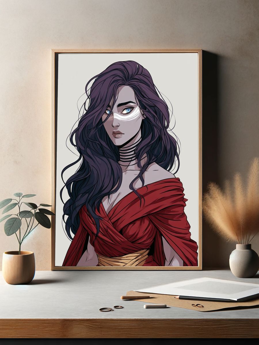 Mystic Woman Portrait Illustration Poster. — room view 2