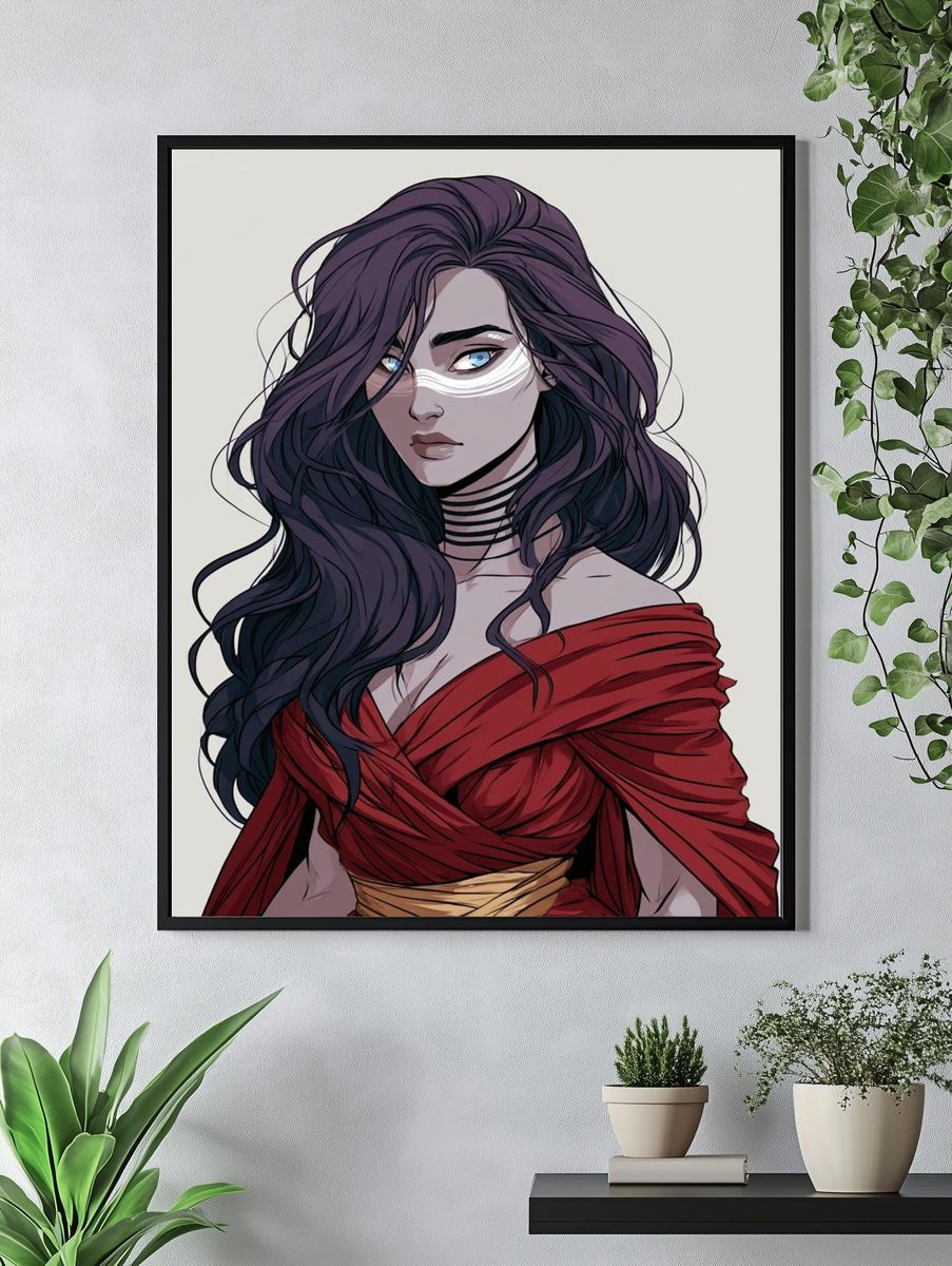 Mystic Woman Portrait Illustration Poster. — room view 4