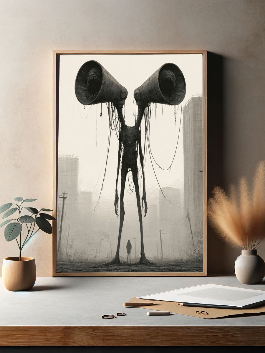 Surreal Siren Cityscape Print. — room view 2