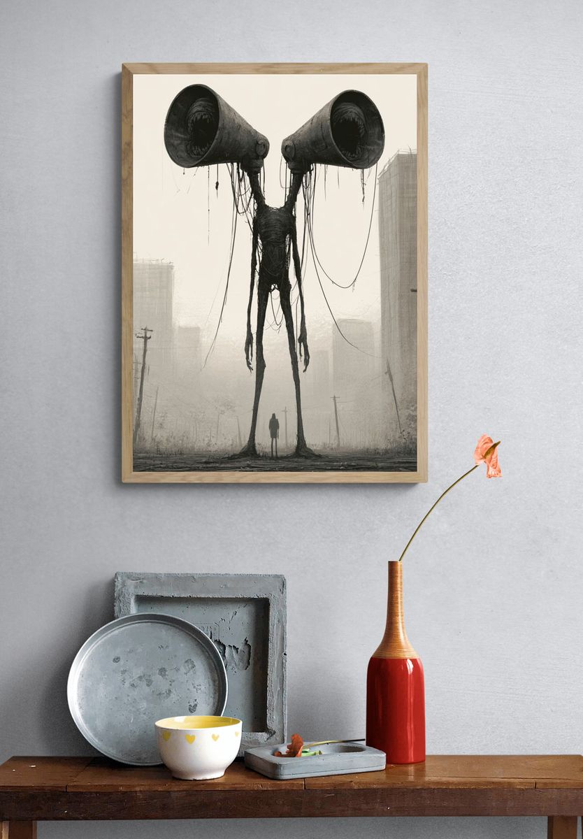 Surreal Siren Cityscape Print. — room view 3