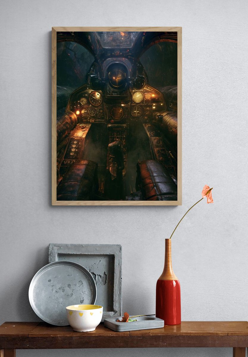 Steampunk Cockpit Interior Print. — room view 3