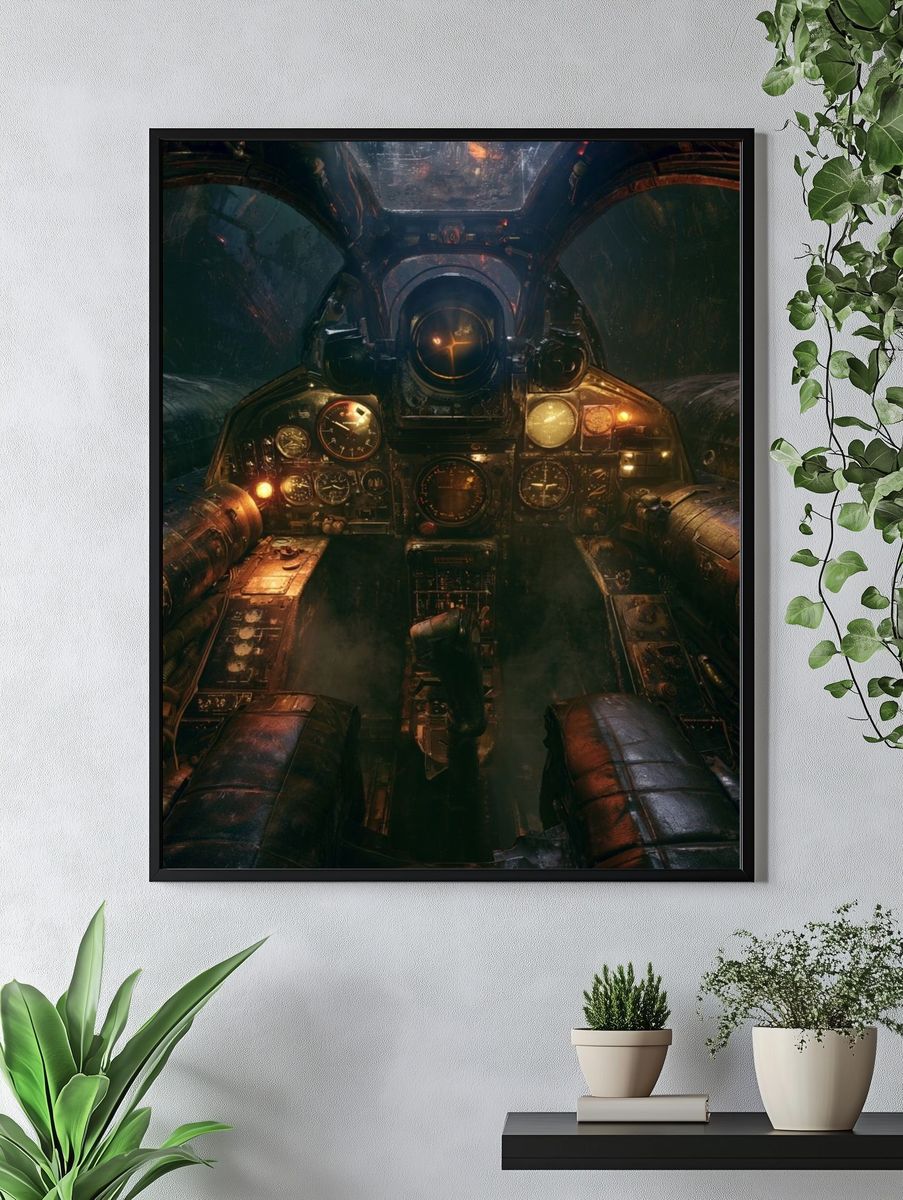 Steampunk Cockpit Interior Print. — room view 4