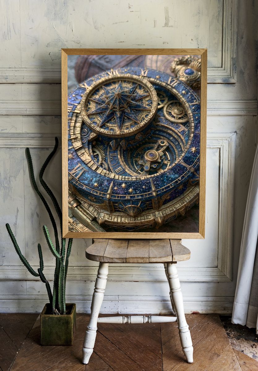 Celestial Astrolabe Illustration Poster. room preview