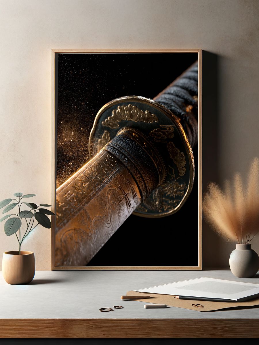 Samurai Katana Close-Up Print. — room view 2