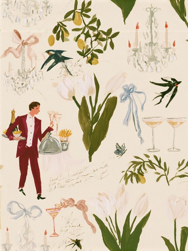 Garden Cocktail Illustration Poster. poster detail