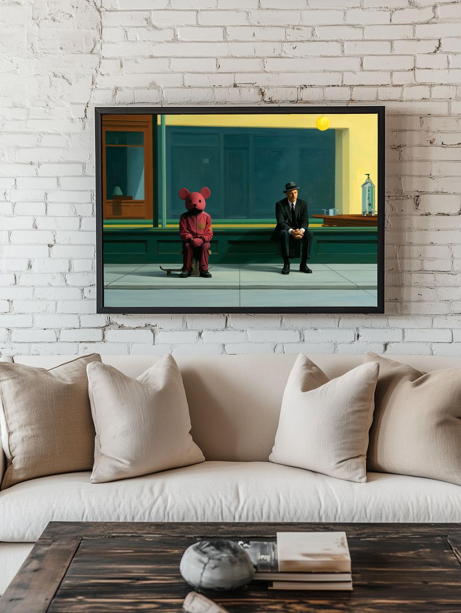 Surreal Waiting Room Illustration Poster. room preview