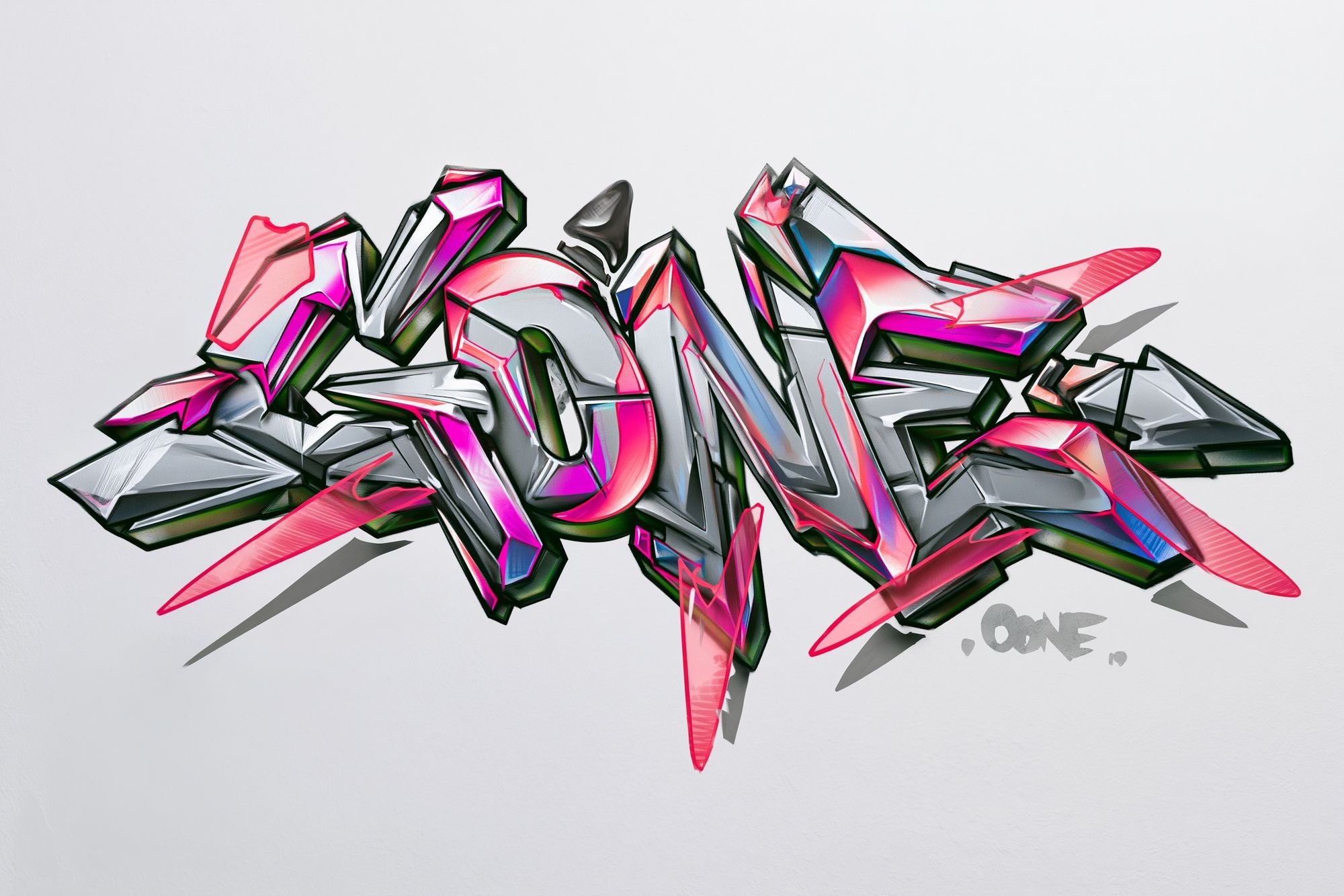 Neon Graffiti One Poster. poster — illustration art