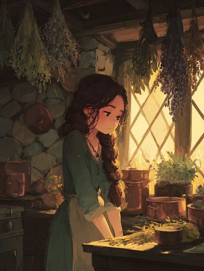 Herbal Kitchen Illustration Poster. poster print
