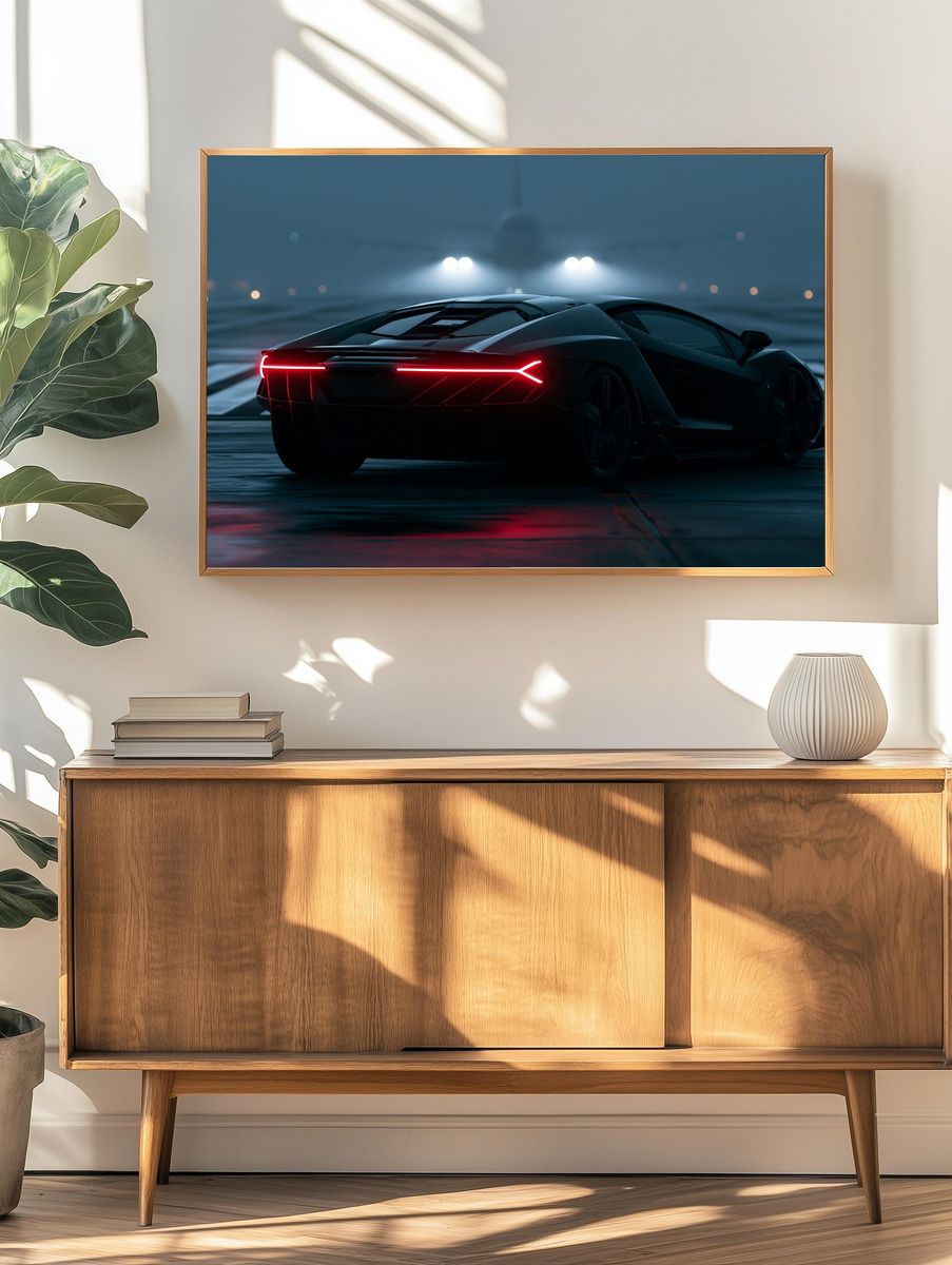 Futuristic Supercar Night Run Poster. — room view 3