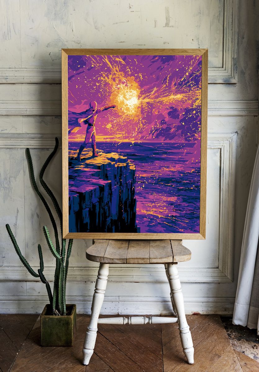 Cosmic Energy Burst Illustration Poster. — room view 1