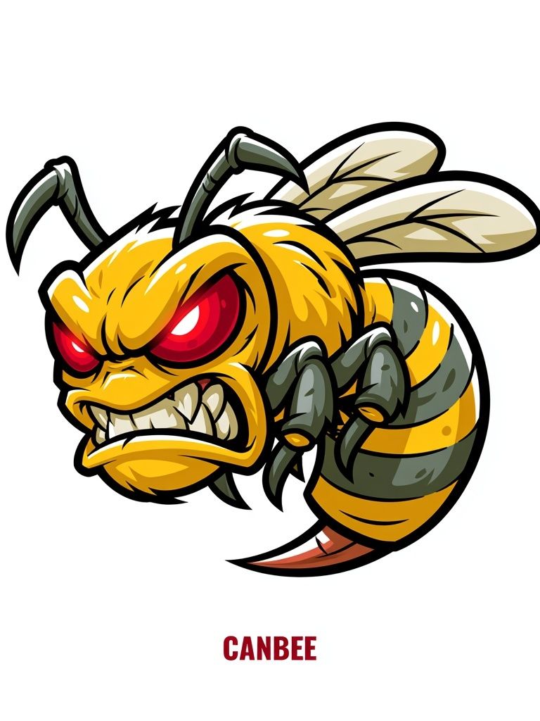 Angry Bee Cartoon Poster. poster detail