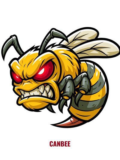 Angry Bee Cartoon Poster.