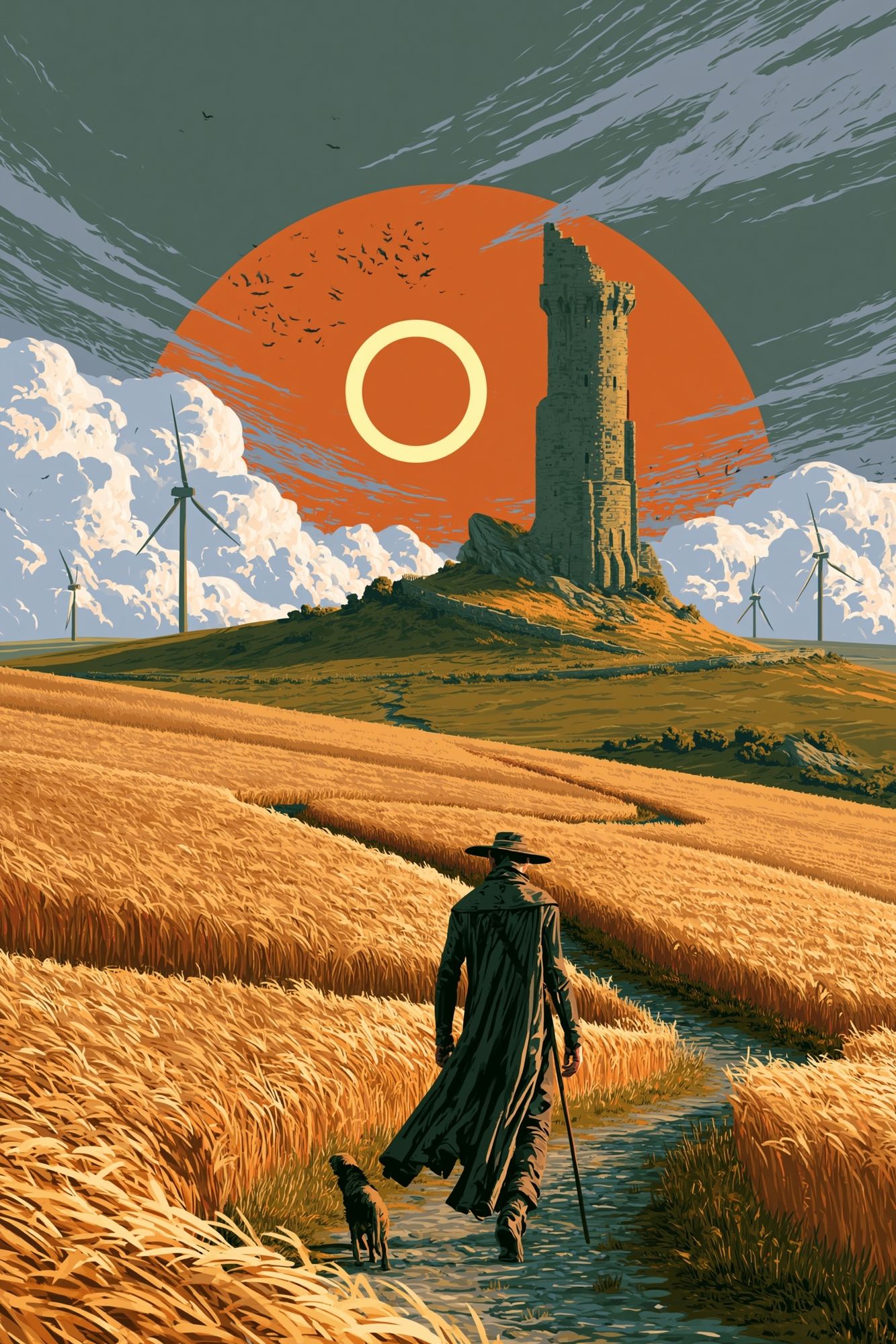 Solitary Wanderer Landscape Print. poster detail