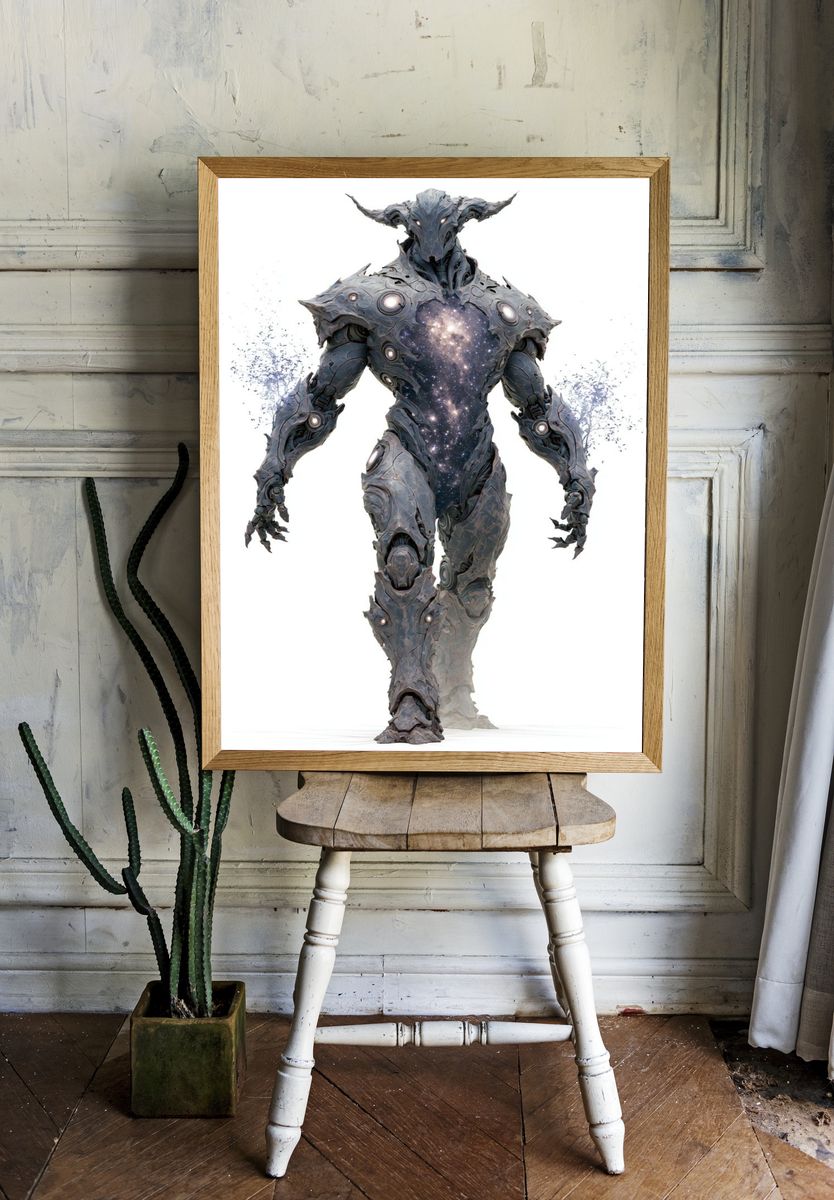 Cosmic Titan Digital Art Poster. room preview