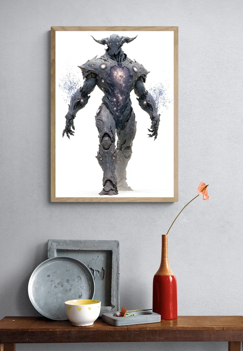Cosmic Titan Digital Art Poster. — room view 3
