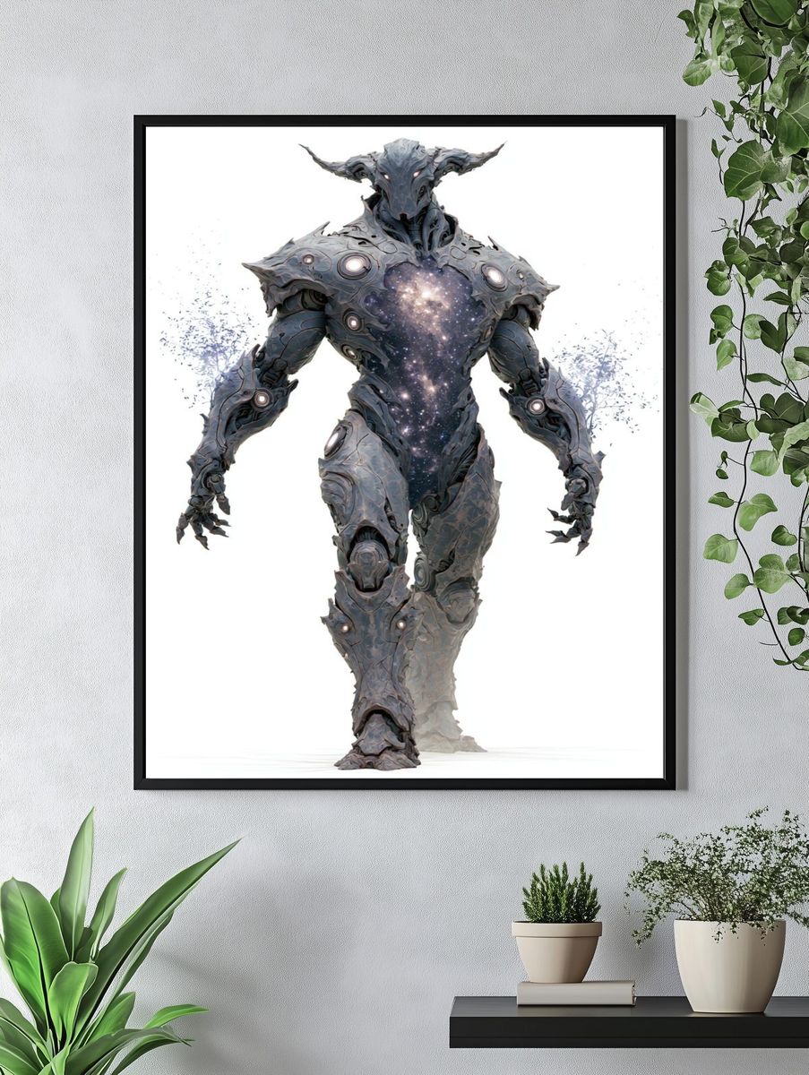 Cosmic Titan Digital Art Poster. — room view 4