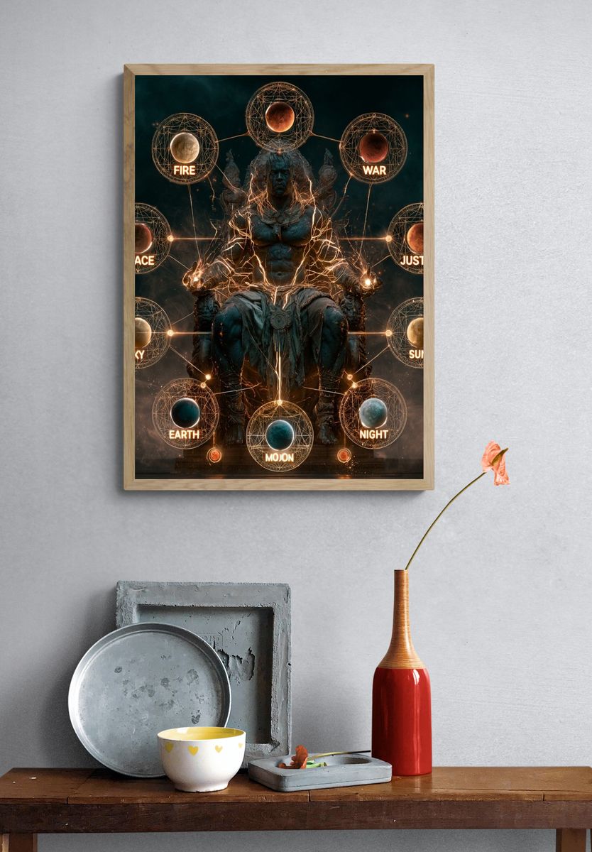 Cosmic Elements Throne Illustration Poster. — room view 3