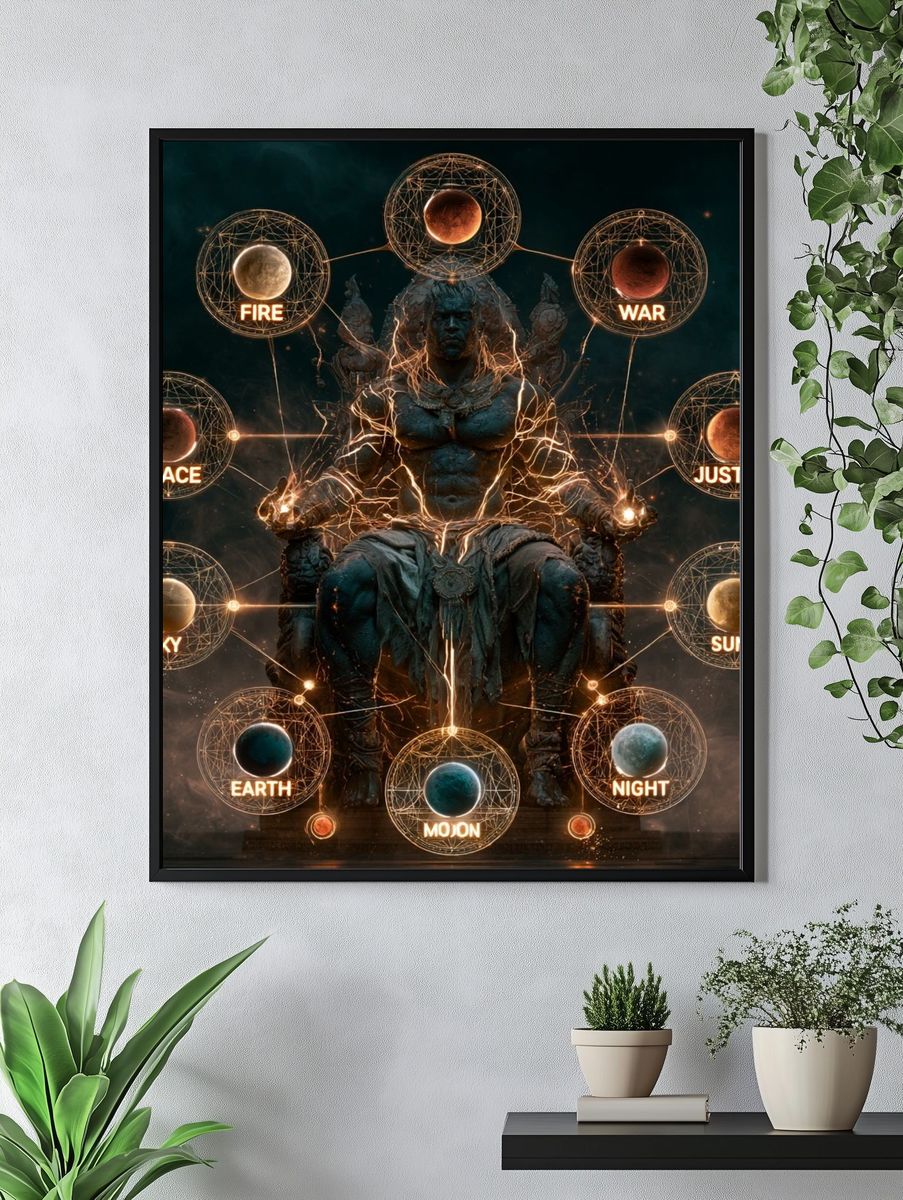Cosmic Elements Throne Illustration Poster. — room view 4