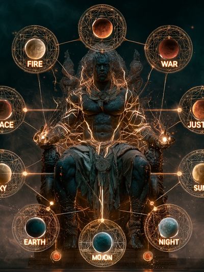 Cosmic Elements Throne Illustration Poster.