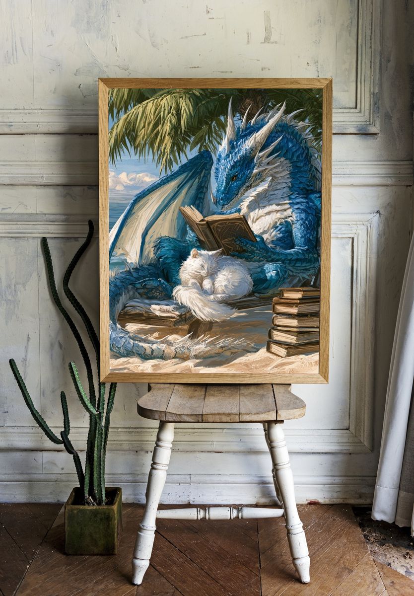 Blue Dragon Beach Reading Poster. room preview