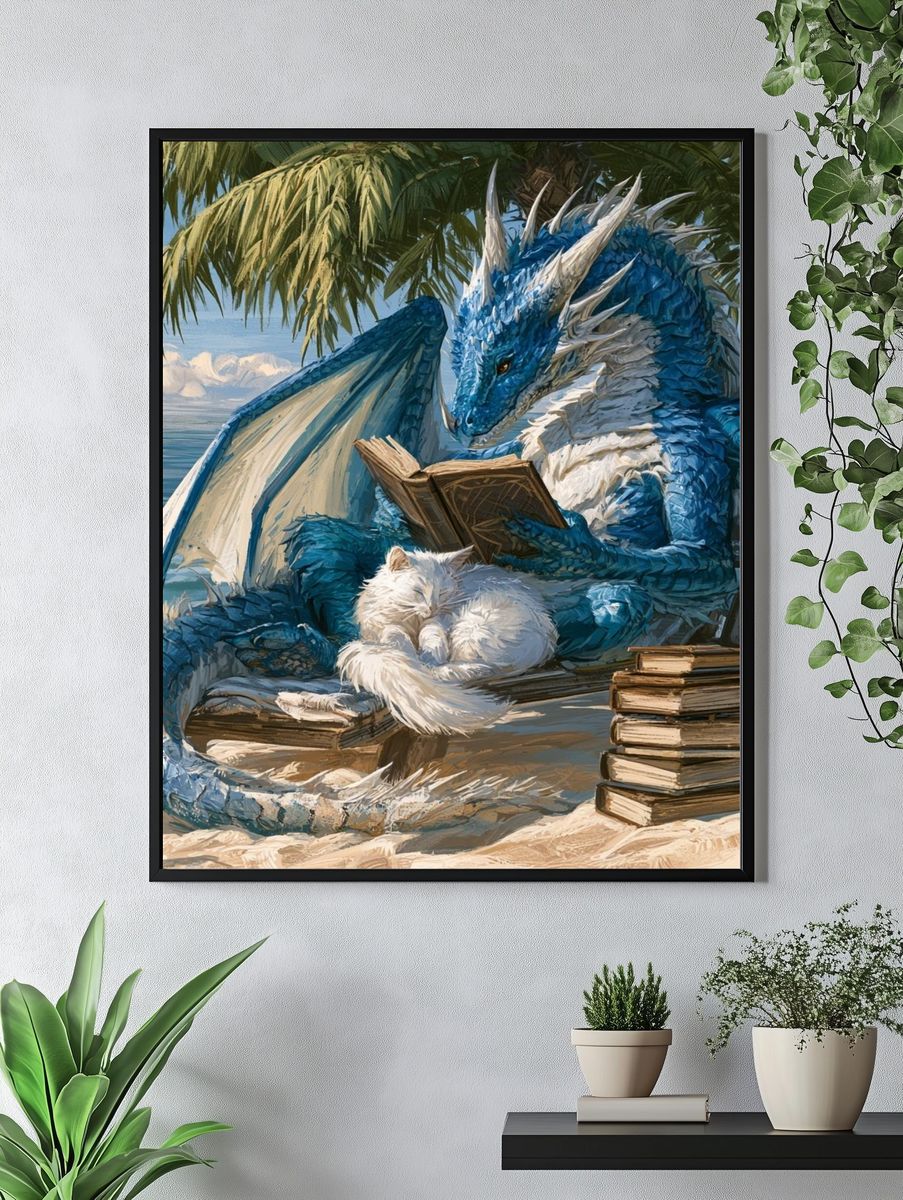 Blue Dragon Beach Reading Poster. — room view 4