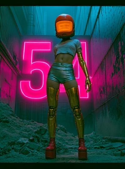 Cyberpunk Helmet Figure Poster.