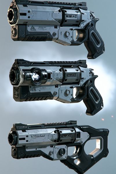 Futuristic Sci-Fi Blaster Poster.