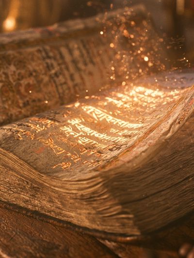 Ancient Spellbook Illustration Poster.