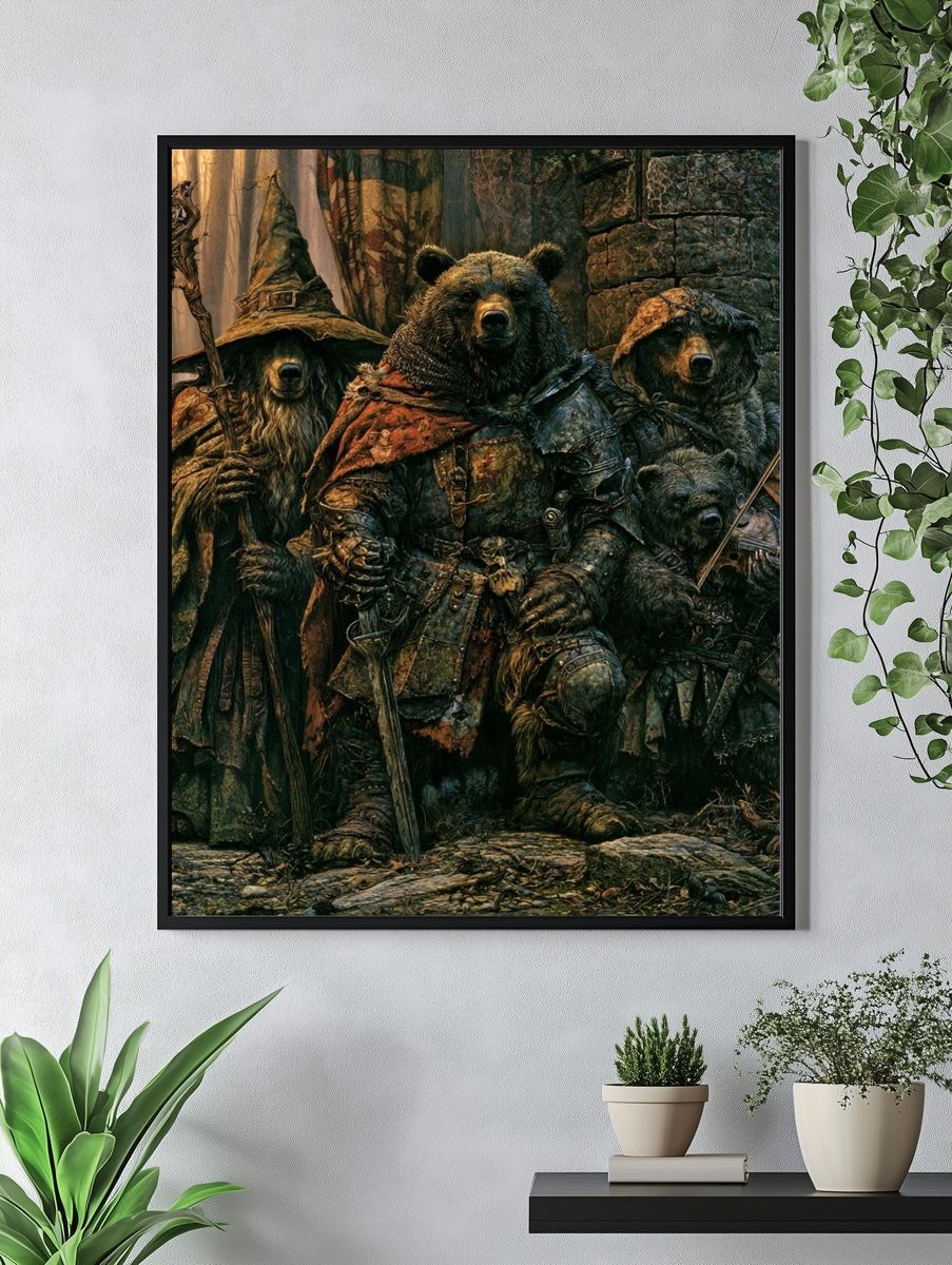 Armored Bear Guardians Fantasy Print. — room view 4