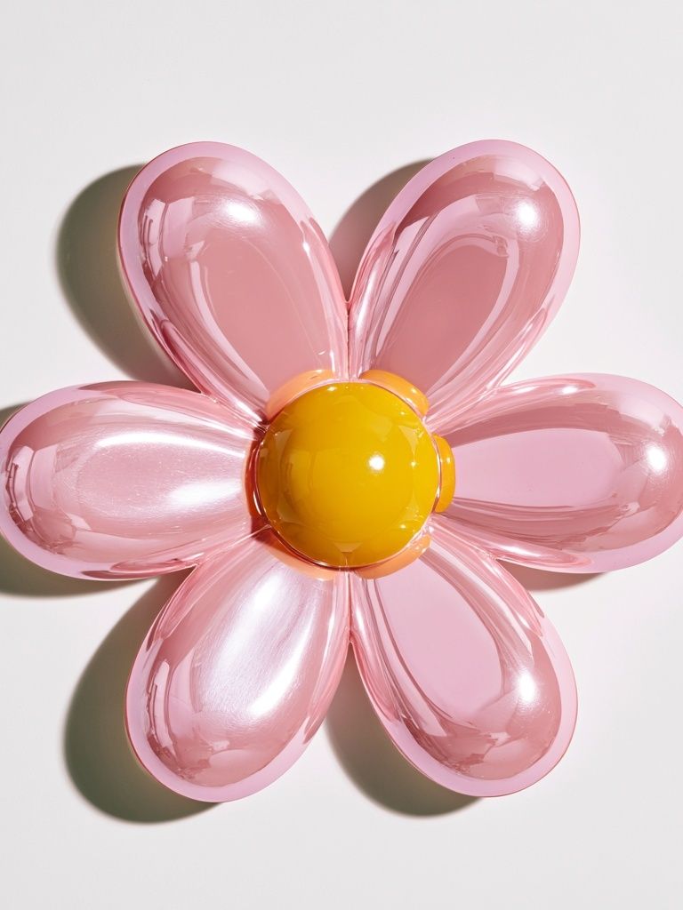 Pink Balloon Flower Print. poster detail