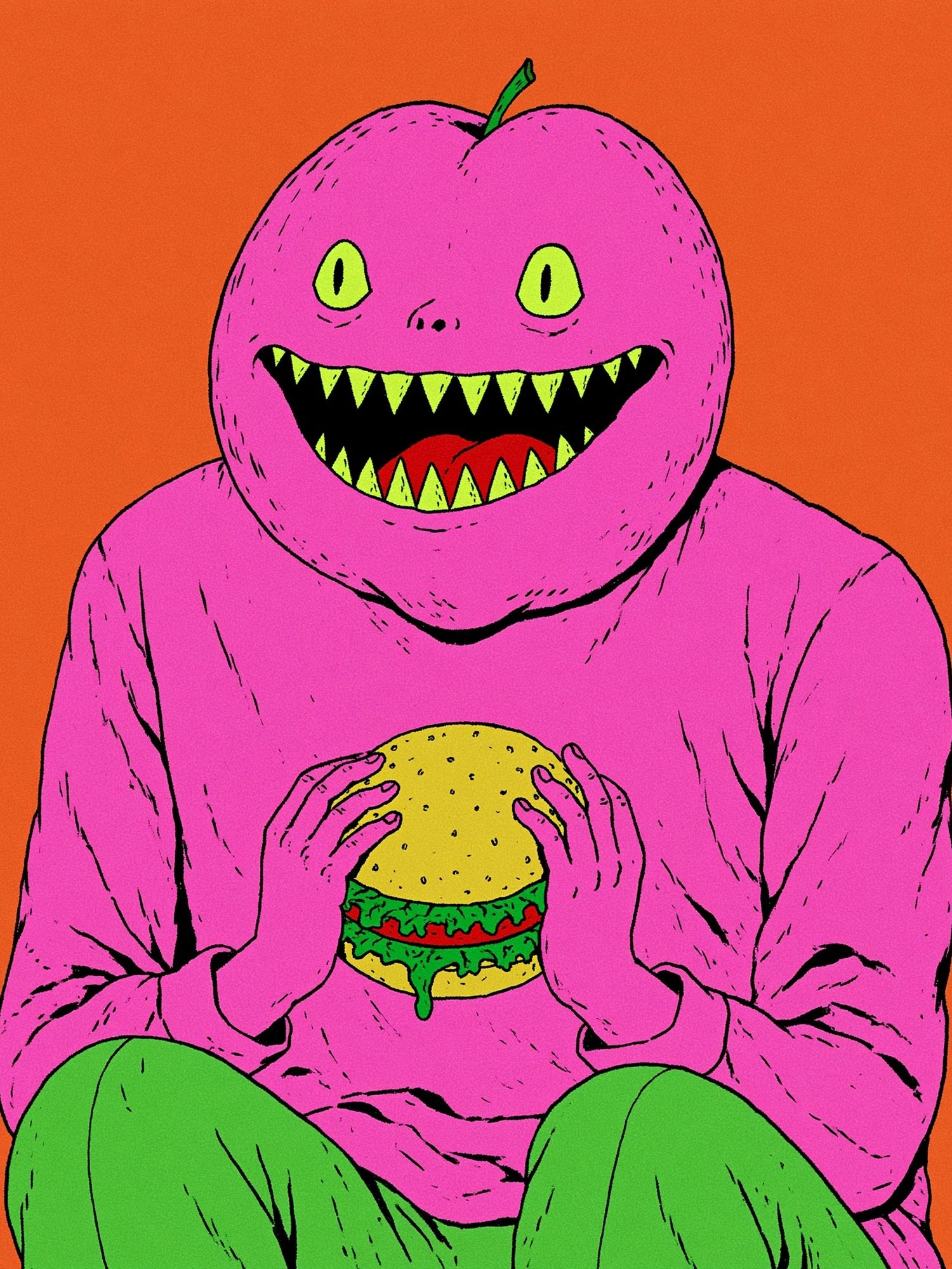 Monster Burger Illustration Poster. poster detail
