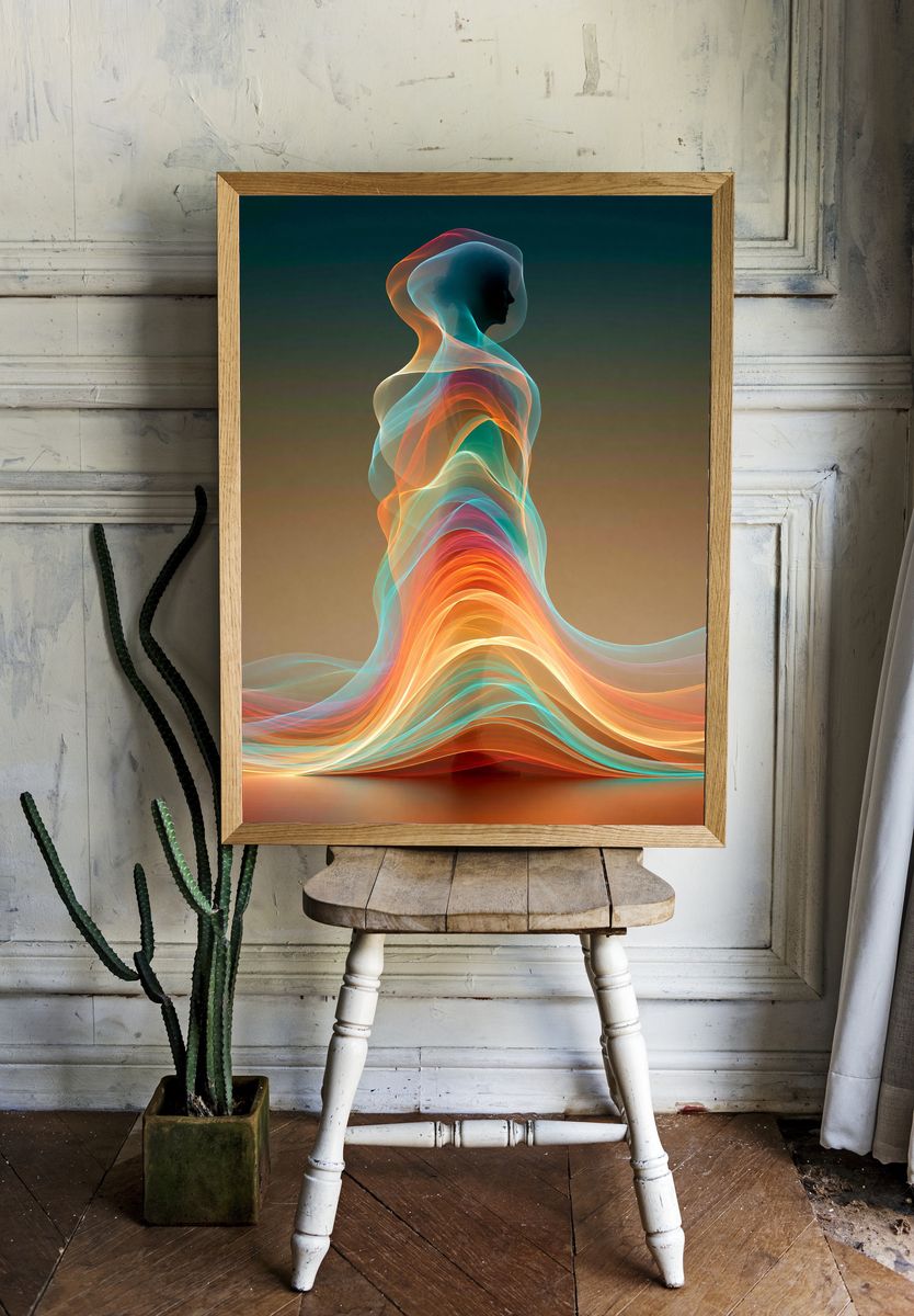 Abstract Human Silhouette Poster. — room view 1