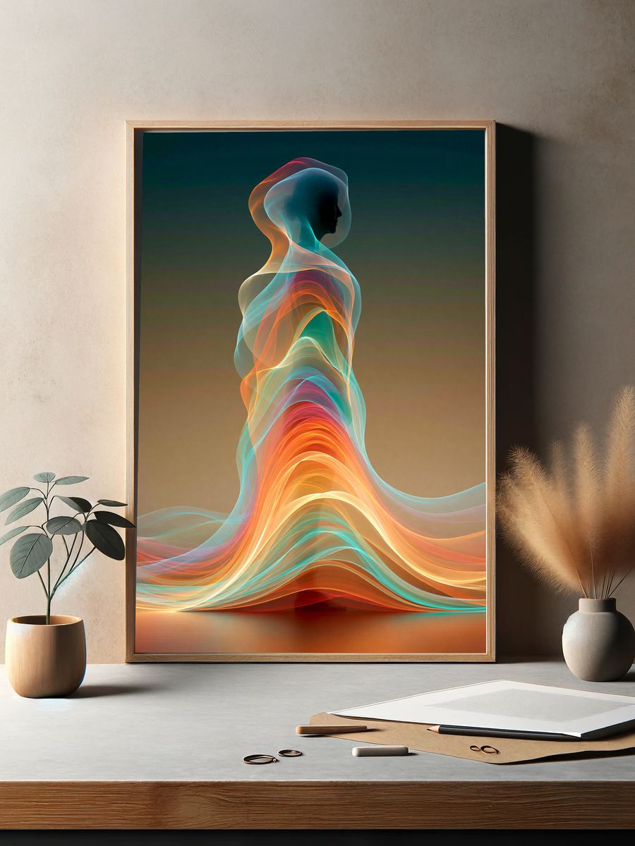 Abstract Human Silhouette Poster. — room view 2