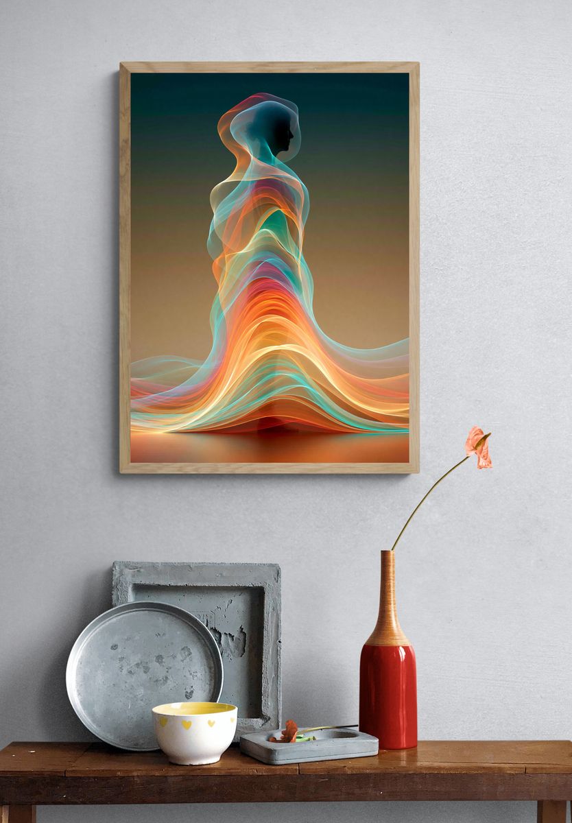 Abstract Human Silhouette Poster. — room view 3