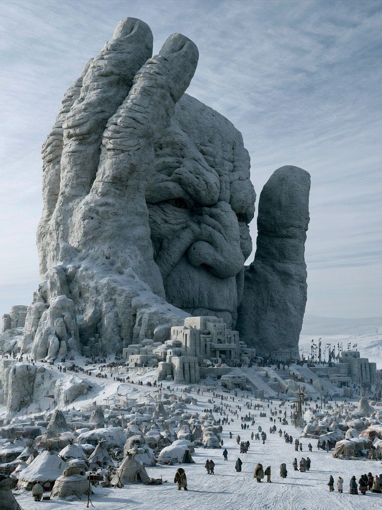 Frozen Giant Monument Poster. poster — illustration art